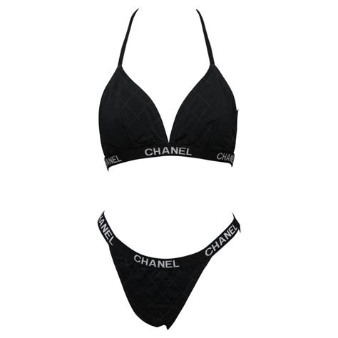 black chanel bikini swimsuit|Chanel swimsuits.